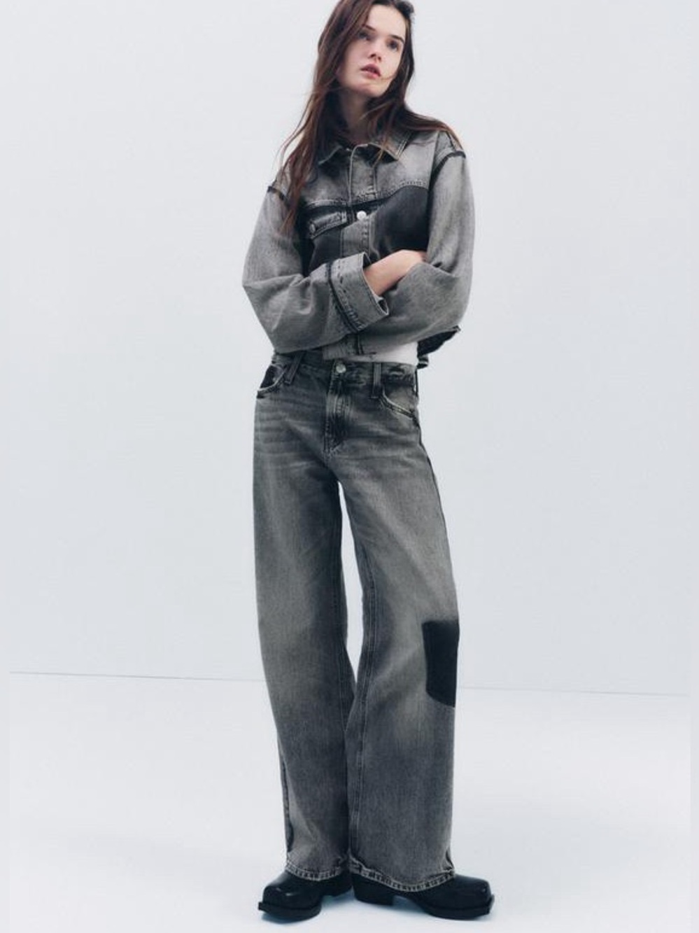 Zara♠️Relaxed Mid Waist Full Length Faux Pocket Jeans♠️Size34 US4 - 6045/261